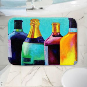 Decorative Bathroom Mats | John Nolan - Four Wine Bottles | Drink glass spirits still life close up