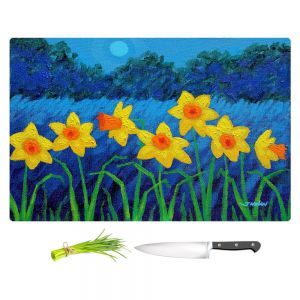 Artistic Kitchen Bar Cutting Boards | John Nolan - Moonlit Daffodils