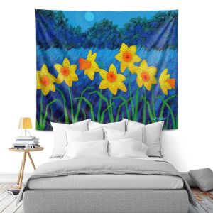 Artistic Wall Tapestry | John Nolan Moonlit Daffodils