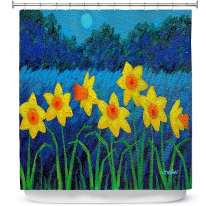 Premium Shower Curtains | John Nolan Moonlit Daffodils