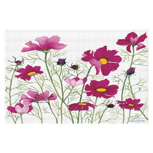Decorative Floor Covering Mats | Judith Figuiere - Pink Cosmos | Floral, Flowers