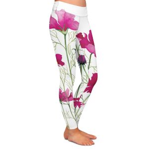 Casual Comfortable Leggings | Judith Figuiere - Pink Cosmos | Floral, Flowers