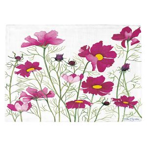 Countertop Place Mats | Judith Figuiere - Pink Cosmos | Floral, Flowers