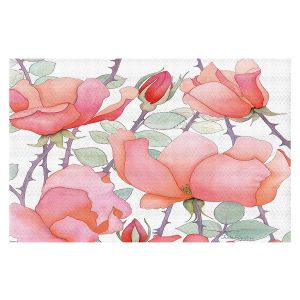 Decorative Floor Covering Mats | Judith Figuiere - Rosa | Floral, Flowers