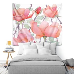 Artistic Wall Tapestry | Judith Figuiere - Rosa | Floral, Flowers
