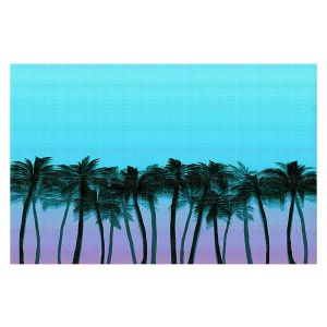 Decorative Floor Covering Mats | Julia Di Sano - Beach Palms Sky Purple | Beach Ocean Trees Nature