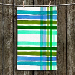 Unique Hanging Tea Towels | Julia Di Sano - Colorful Plaid Stripes III | Plaid Colorful Pattern