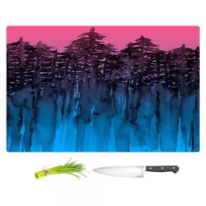 Artistic Kitchen Bar Cutting Boards | Julia Di Sano - Forest Trees Pink Blue