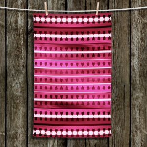 Unique Hanging Tea Towels | Julia Di Sano - Heart Love Pink | Pattern stripes shapes
