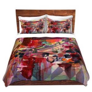 Artistic Duvet Covers and Shams Bedding | Julia Di Sano - Hyperbolic Fusion | abstract geometric