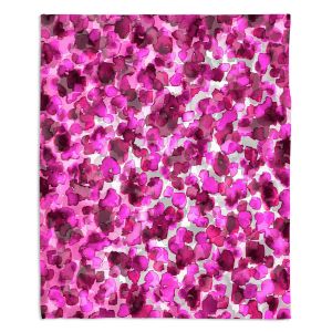 Decorative Fleece Throw Blankets | Julia Di Sano - In The Wild Fuschia | abstract pattern petals floral