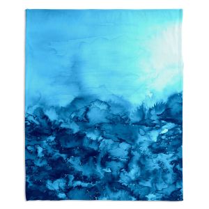 Decorative Fleece Throw Blankets | Julia Di Sano - Into the Eye Turquoise