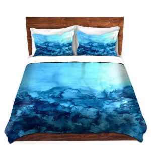Artistic Duvet Covers and Shams Bedding | Julia Di Sano - Into the Eye Turquoise