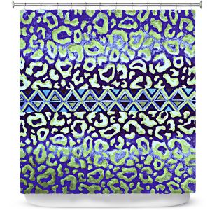 Premium Shower Curtains | Julia DiSano Leopard Trail Blue