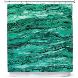 Premium Shower Curtains | Julia Di Sano - Marble Idea Mint Emerald Green