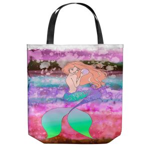 Unique Shoulder Bag Tote Bags | Julia Di Sano - Mermaid Pearl 3 | Blonde Mermaid Ocean Swimming