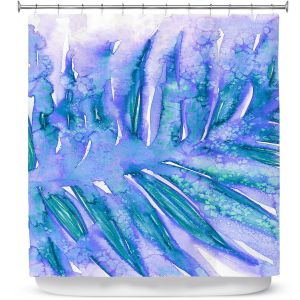 Premium Shower Curtains | Julia Di Sano - Paradise Palm Periwinkle | Nature Leaf