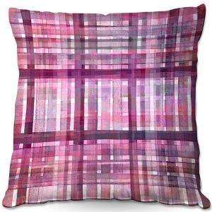 Throw Pillows Decorative Artistic | Julia Di Sano - Plaid Pink Purple Pastel | pattern shapes geometric rectangle