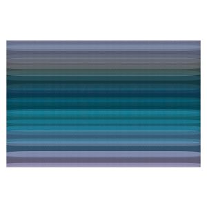 Decorative Floor Covering Mats | Julia Di Sano - Stria Blue Grey | Geometric Pattern
