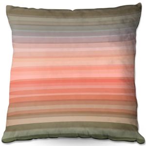 Decorative Outdoor Patio Pillow Cushion | Julia Di Sano - Stria Pink Peach | Geometric Pattern