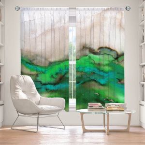 Decorative Window Treatments | Julia Di Sano - Winter Waves Green