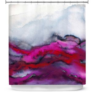 Premium Shower Curtains | Julia Di Sano - Winter Waves Pink Purple