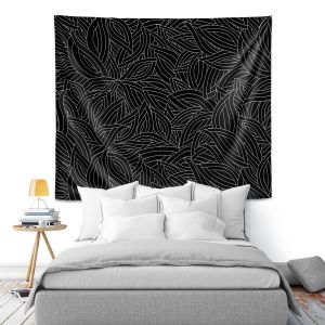 Artistic Wall Tapestry | Julia Grifol - Black Leaves