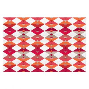 Decorative Floor Covering Mats | Julia Grifol - Triangles Red | Shapes colors pattern graphics