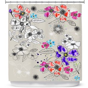 Premium Shower Curtains | Julie Ansbro - Drawn Blossom