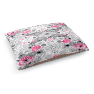 Decorative Dog Pet Beds | Julie Ansbro - Romantic Blooms Black White Pink