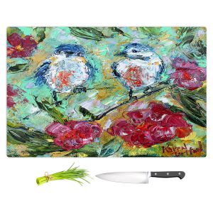 Artistic Kitchen Bar Cutting Boards | Karen Tarlton - Love Birds | Nature Flowers