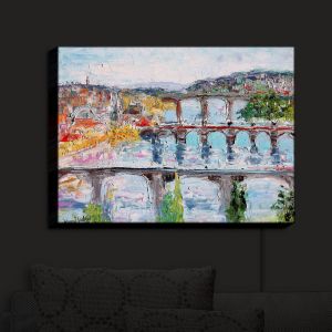 Nightlight Sconce Canvas Light | Karen Tarlton - Prague Sunrise | Europe Bridges