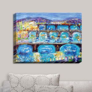 Decorative Canvas Wall Art | Karen Tarlton - Prague Sunset | Europe Bridges