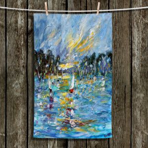 Unique Hanging Tea Towels | Karen Tarlton - Regatta Sailing | Water Boats Nature