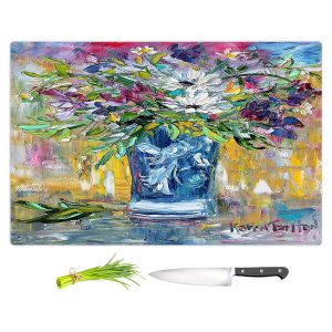 Artistic Kitchen Bar Cutting Boards | Karen Tarlton - Sweet Peas | Flower Still Life Bouquet
