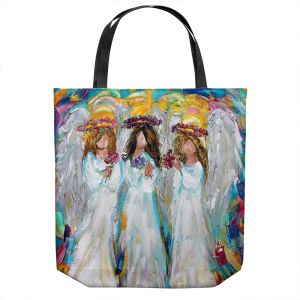 Unique Shoulder Bag Tote Bags | Karen Tarlton - Three Spring Angels | People Spiritual