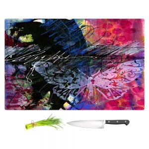Artistic Kitchen Bar Cutting Boards | Kathy Stanion - Coddiwomple17 | abstract brush collage butterfly