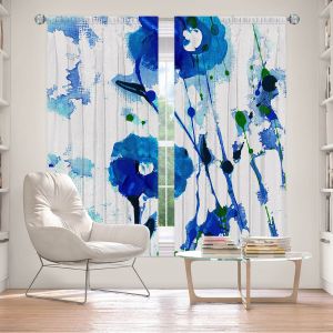 Decorative Window Treatments | Kathy Stanion - Dreaming in Blue 2 | Nature Abstract Landscape Flowers