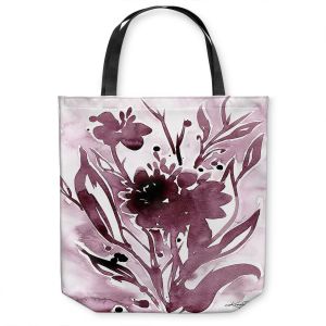 Unique Shoulder Bag Tote Bags | Kathy Stanion - Organic Impressions 118 | flower watercolor