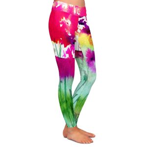 Casual Comfortable Leggings | Kathy Stanion - Walk Among the Flowers 06 | abstract floral watercolor
