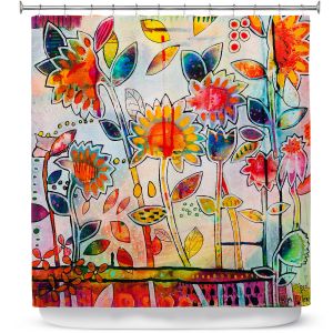 Premium Shower Curtains | Kim Ellery - Don't Box Me In | flower still life pattern