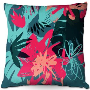 Throw Pillows Decorative Artistic | Kim Hubball - Graffiti Flowers 4 | abstract flowers contemporary