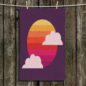 Unique Hanging Tea Towels | Kim Hubball - Sunset | Clouds Sun Pattern
