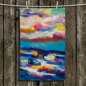 Unique Bathroom Towels | Lam Fuk Tim - Before Sunrise 1 | abstract painterly brushstrokes