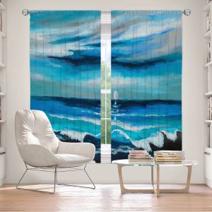 Decorative Window Treatments | Lam Fuk Tim - Seaside Moon Waves 1 | landscape ocean water sea