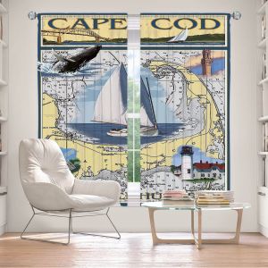 Decorative Window Treatments | Lantern Press - Cape Cod Map | Ocean Sea Massachusetts