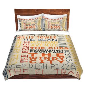Artistic Duvet Covers and Shams Bedding | Lantern Press - Chicago Quotes | Typography Words Illinois