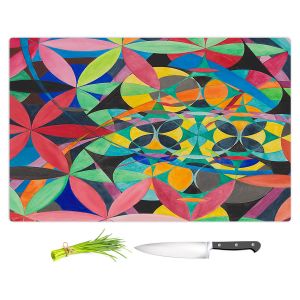 Artistic Kitchen Bar Cutting Boards | Lorien Suarez - Geo Botanicals 50 | Abstract Geometric Pattern