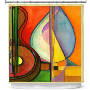 Premium Shower Curtains | Lorien Suarez - Guitarra Alegre 3 | Abstract Music
