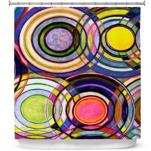 Premium Shower Curtains | Lorien Suarez - Water Series 13 | Circle Art Abstract